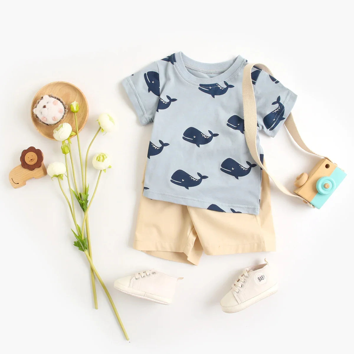 2pcs set t-shirt and shorts for children multivariant-4