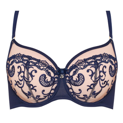 Sheer Mesh Embroidered Balconette Bra Hazel-3