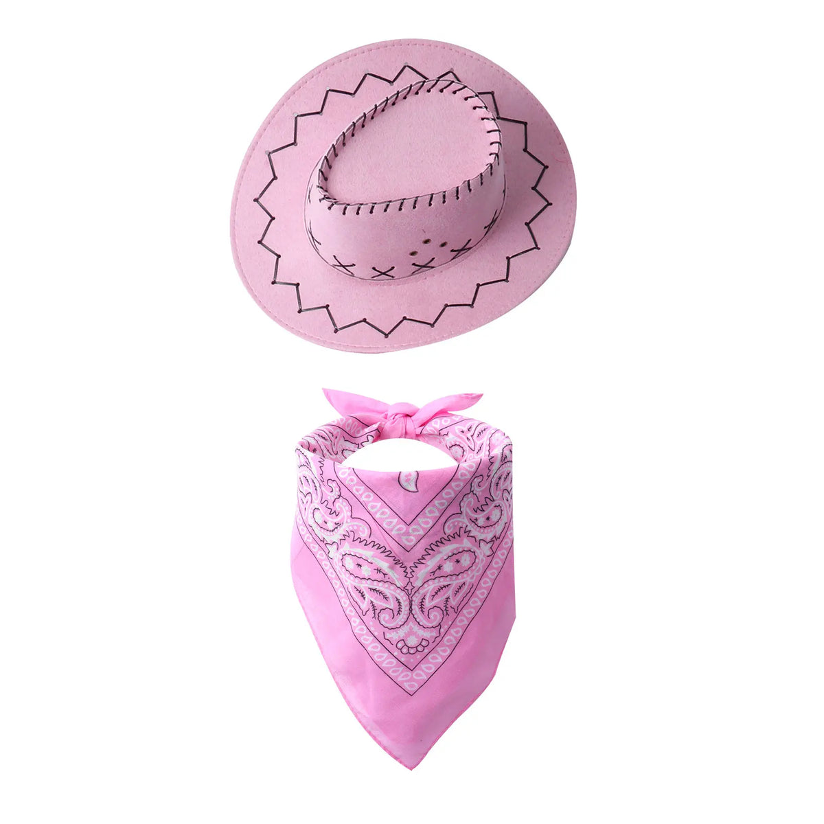 2 pcs set Head scarf and Cowboy Hat-9