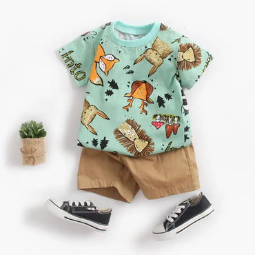 2pcs set t-shirt and shorts for children multivariant-1