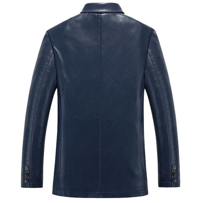 Balkan Mens 3 Button Leather Blazer