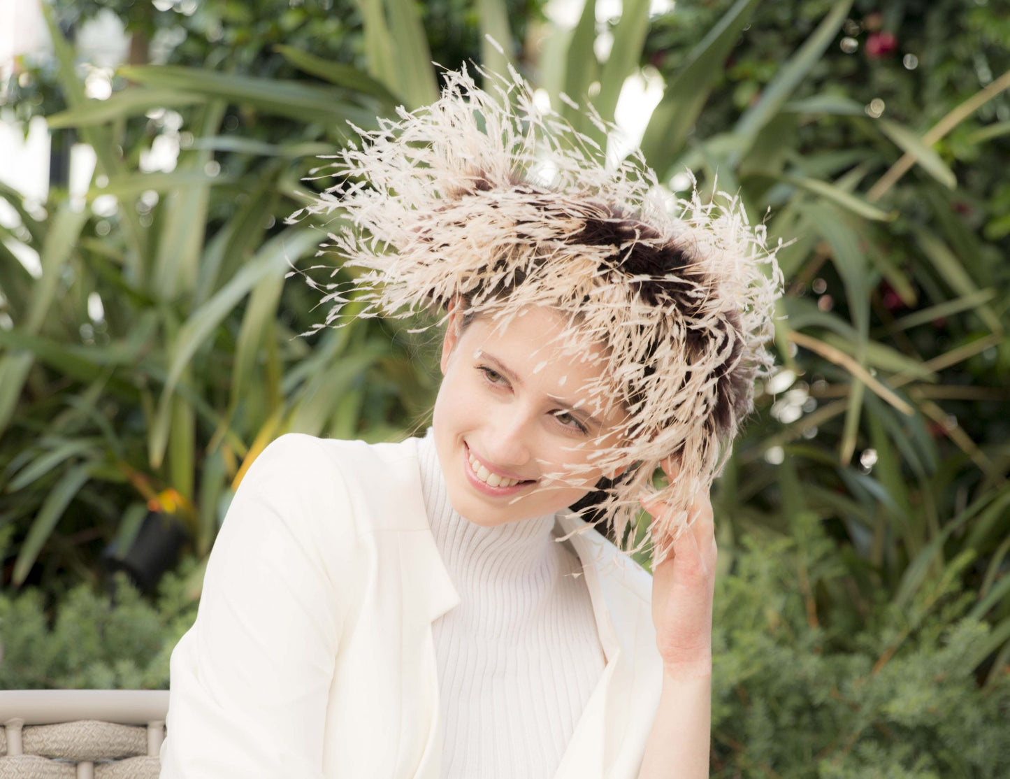 Bespoke headband with оstriсh feathers by Cupids Millinery