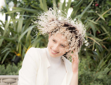 Bespoke headband with оstriсh feathers by Cupids Millinery