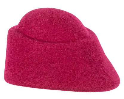 Unique fuchsia ladies winter felt fashion hat