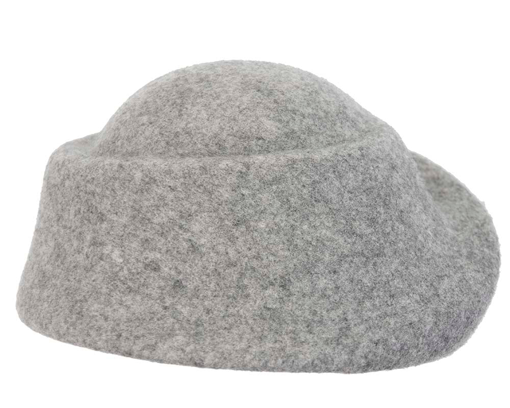 Unique grey marle ladies winter felt fashion hat-3