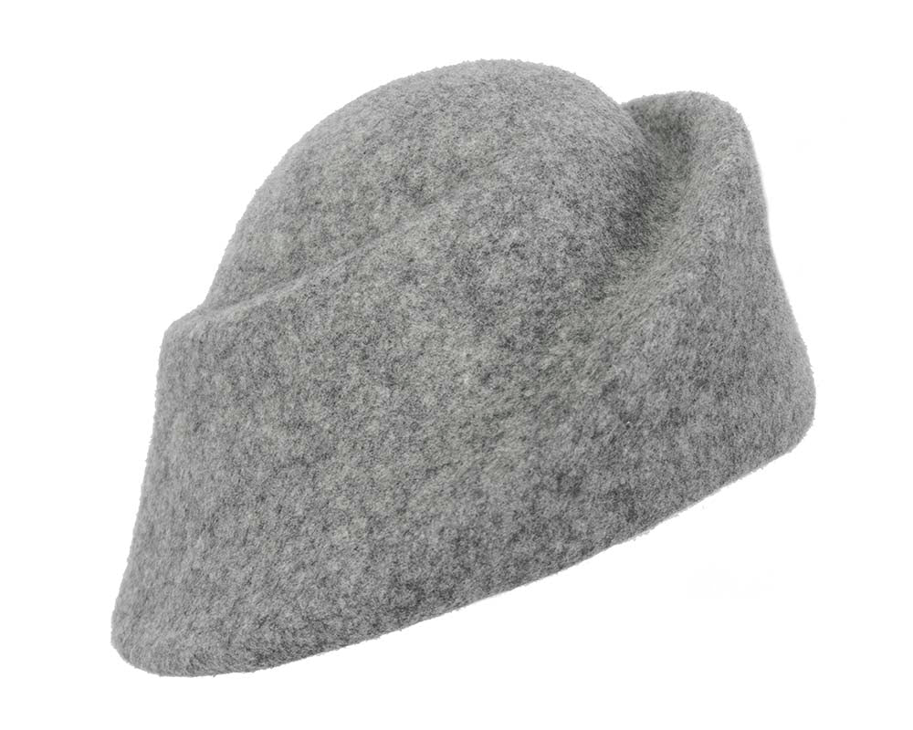 Unique grey marle ladies winter felt fashion hat-1