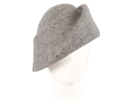Unique grey marle ladies winter felt fashion hat-0