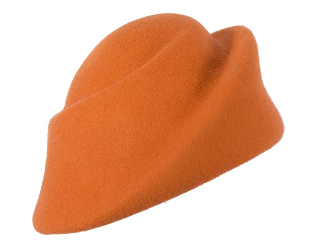 Unique orange ladies winter felt fashion hat-1