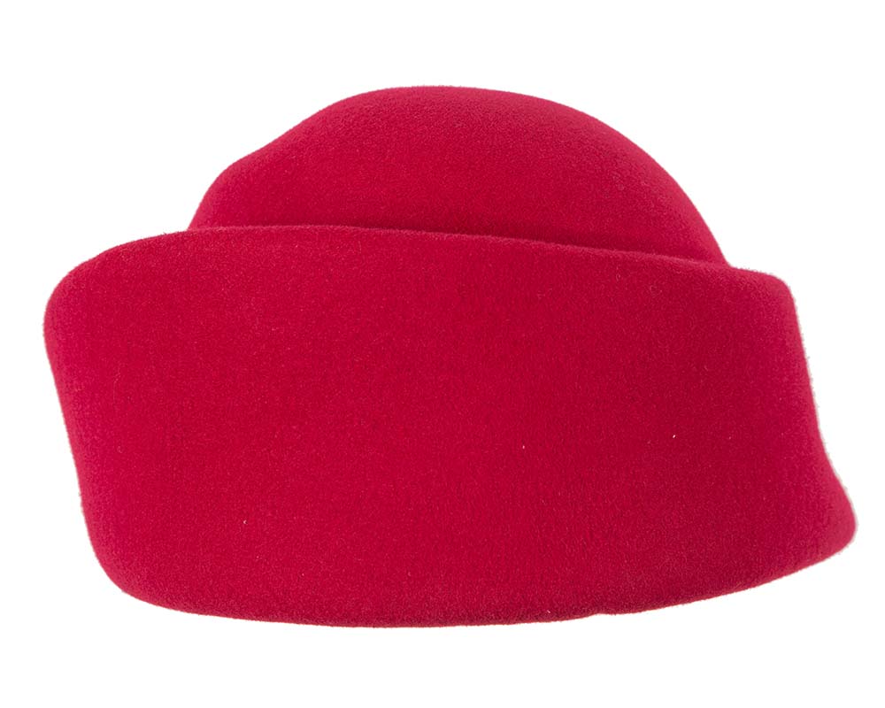 Unique red ladies winter felt fashion hat-4