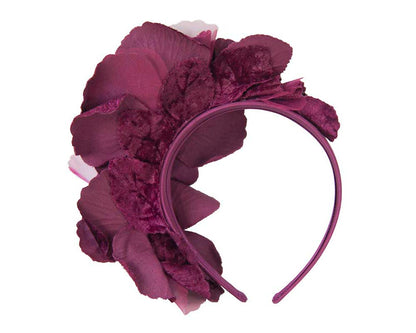 Wine Flower Fascinator Headband-3