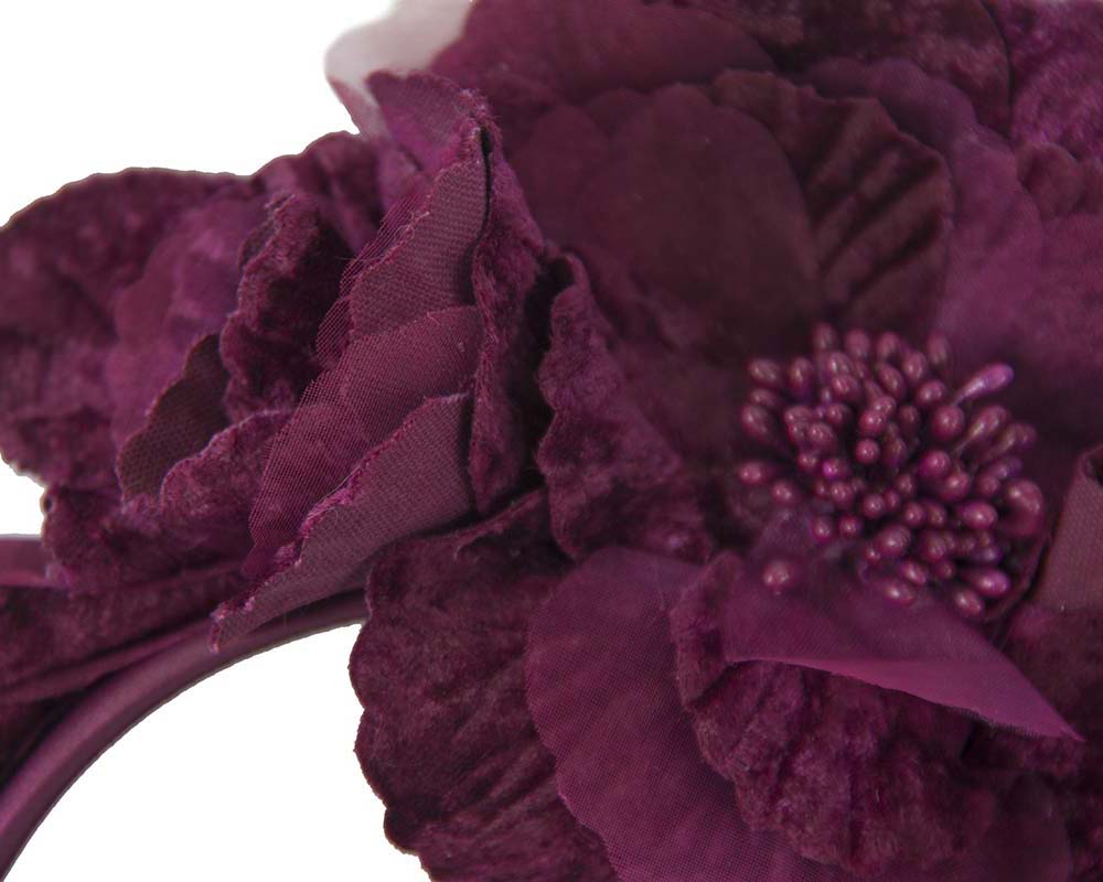 Wine Flower Fascinator Headband-2