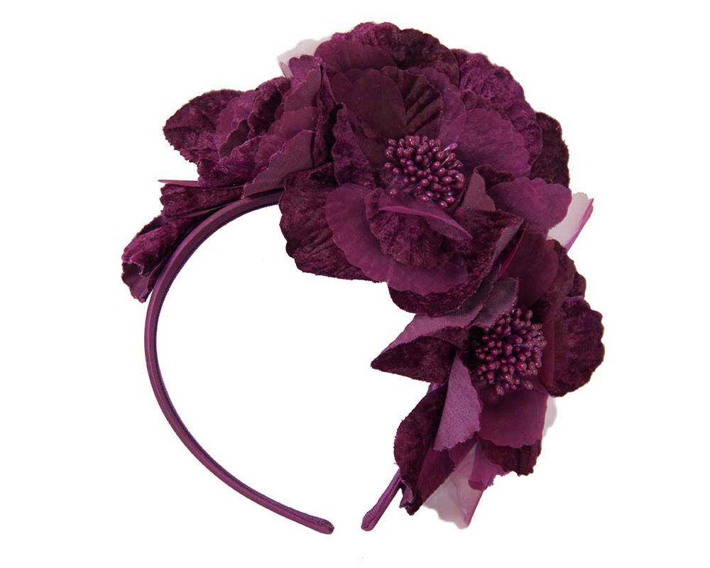 Wine Flower Fascinator Headband-1