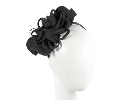 Black felt flower racing fascinator-0