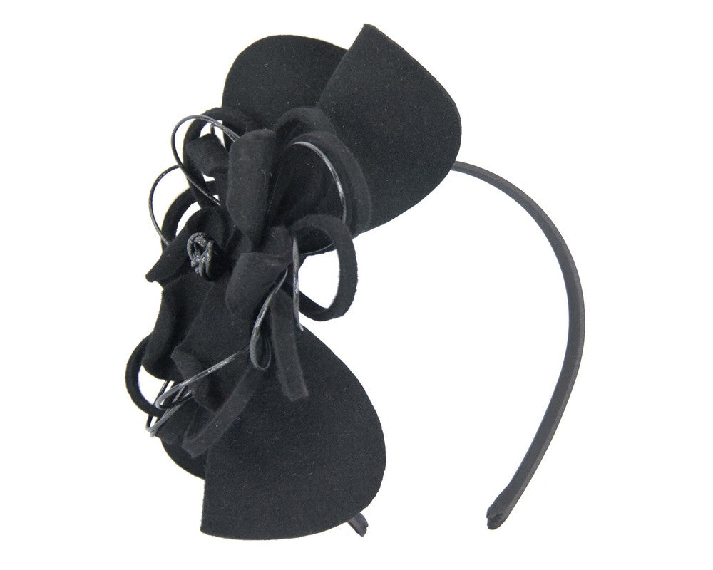 Black felt flower racing fascinator-1