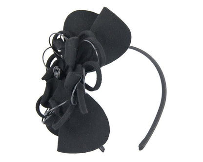 Black felt flower racing fascinator-1