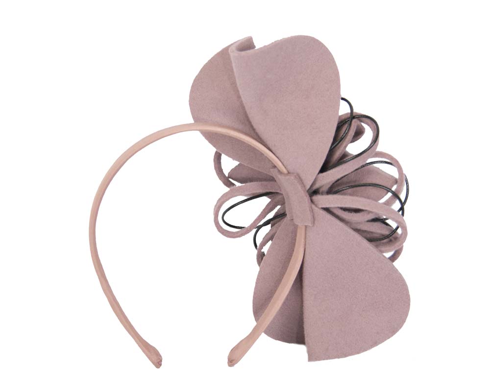 Dusty pink felt flower racing fascinator-2