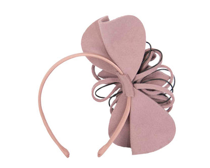 Dusty pink felt flower racing fascinator-2