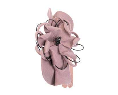 Dusty pink felt flower racing fascinator-4