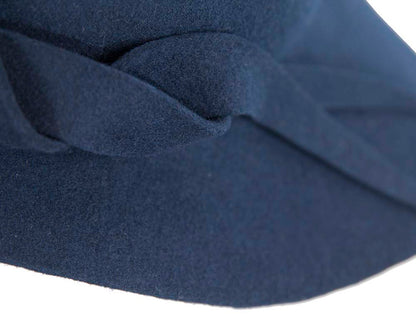 Exclusive wide brim navy felt hat by Max Alexander