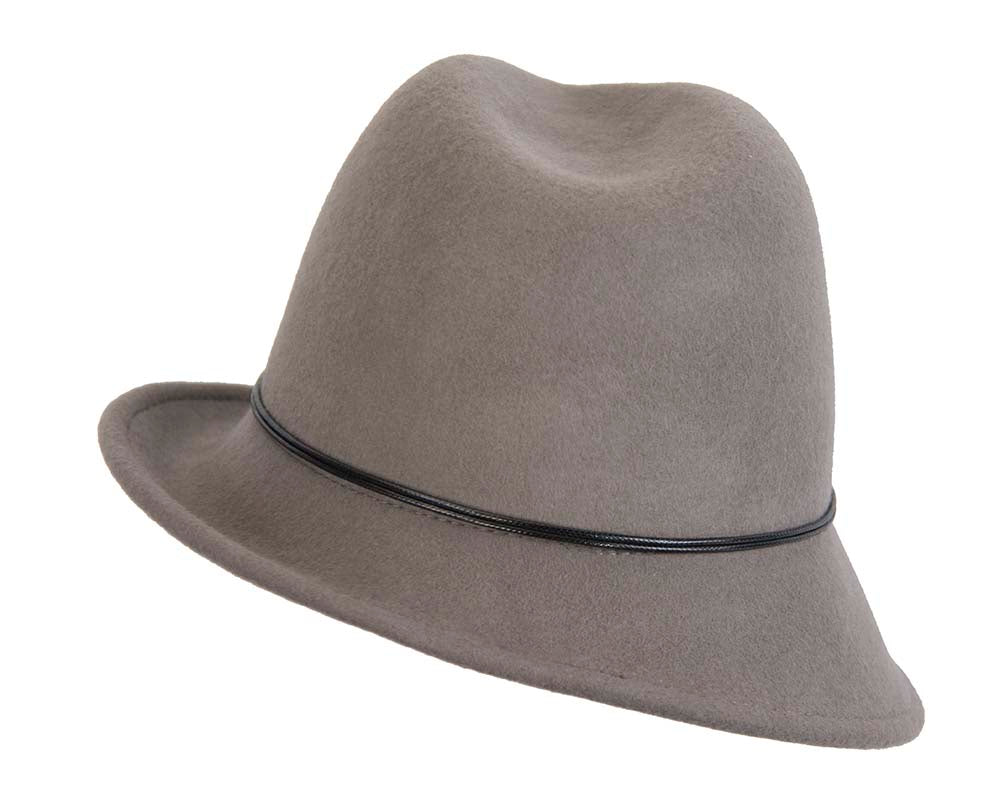 Grey ladies fashion felt trilby hat by Max Alexander-2