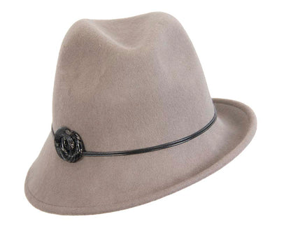 Grey ladies fashion felt trilby hat by Max Alexander-4