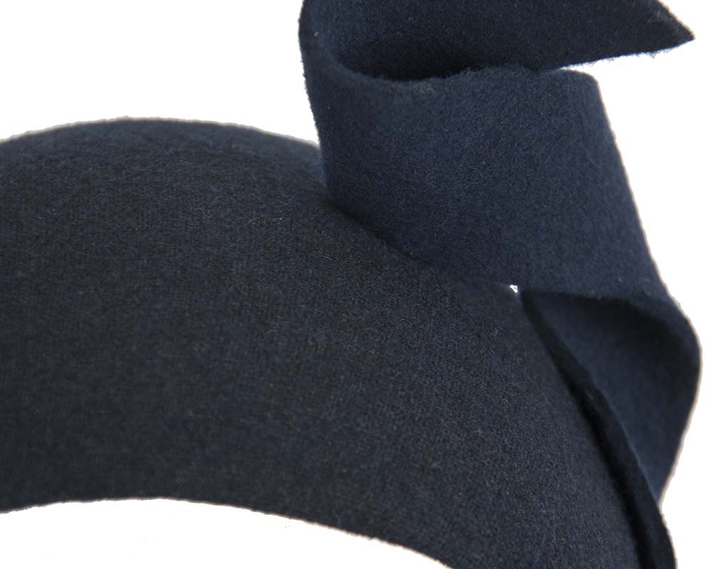 Wide navy designers headband by Max Alexander