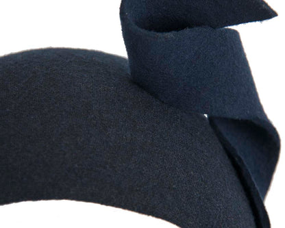 Wide navy designers headband by Max Alexander