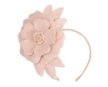 Beige felt flower fascinator by Max Alexander