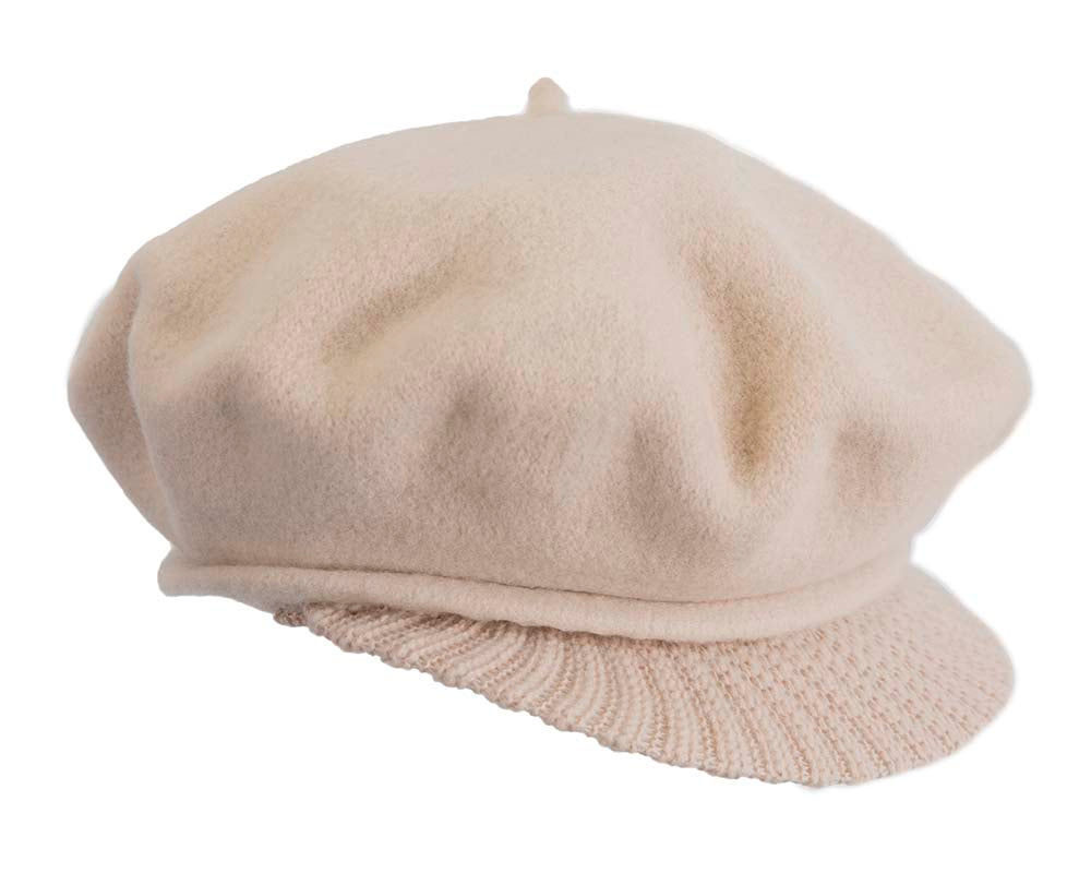 Warm nude winter newsboy cap by Max Alexander