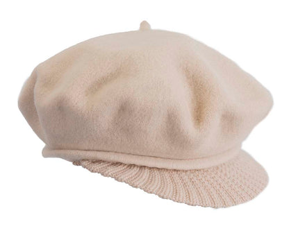 Warm nude winter newsboy cap by Max Alexander