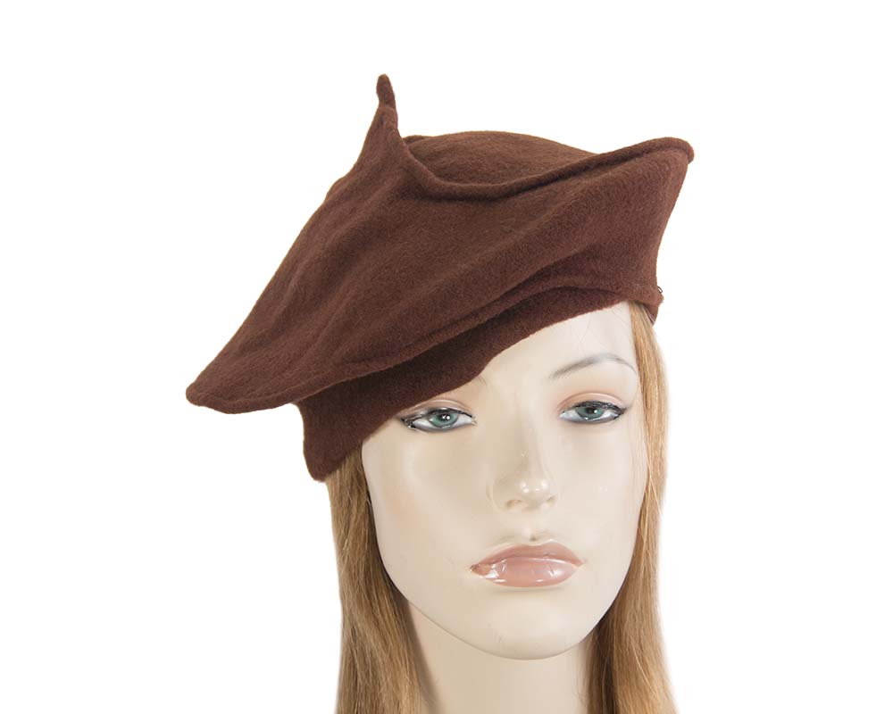 Stylish brown winter french beret by Max Alexander