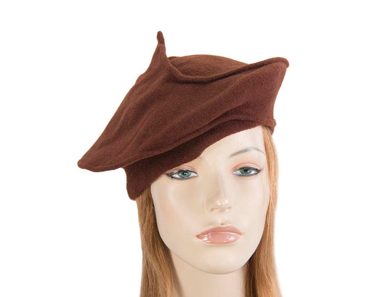 Stylish brown winter french beret by Max Alexander