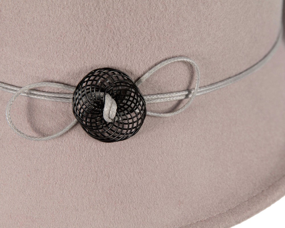 Grey felt cloche hat by Max Alexander