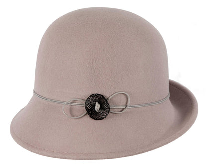 Grey felt cloche hat by Max Alexander