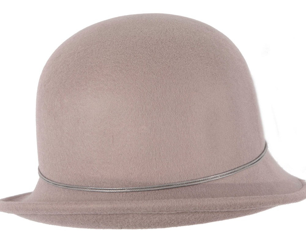 Grey felt cloche hat by Max Alexander