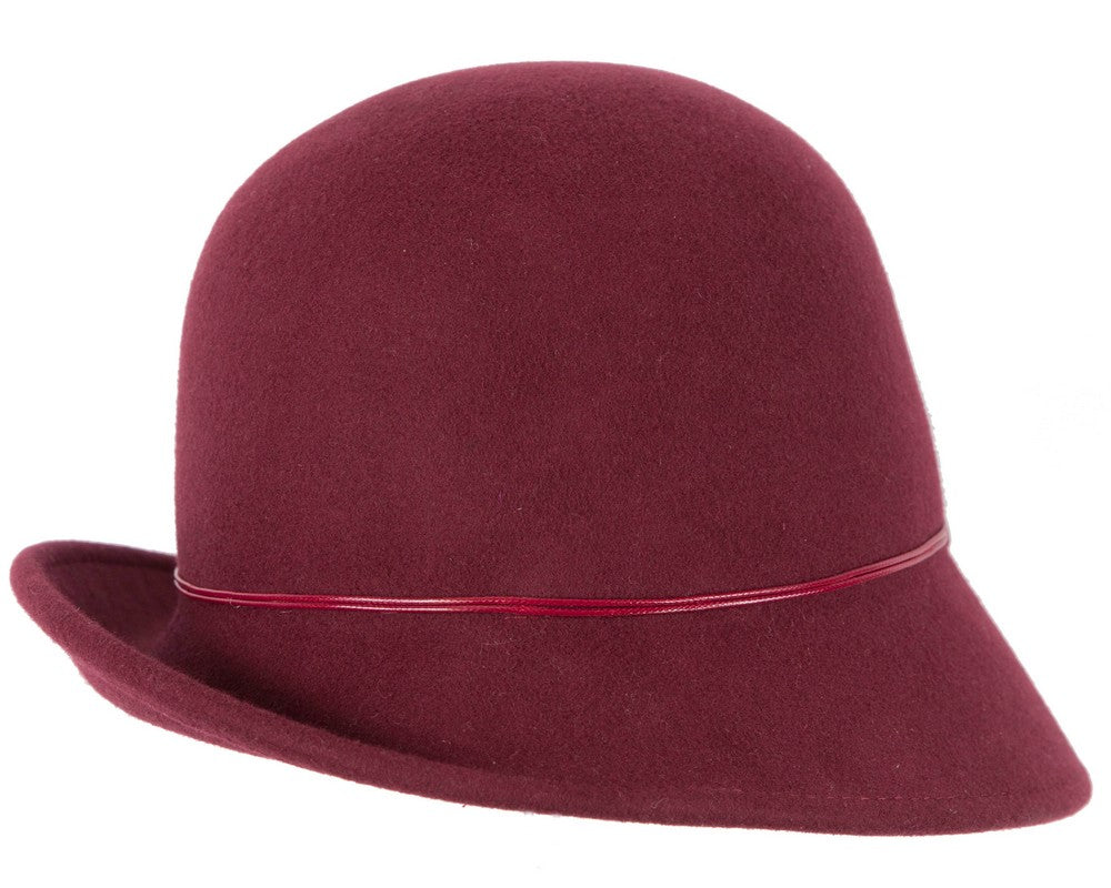 Burgundy wine felt cloche hat by Max Alexander-5