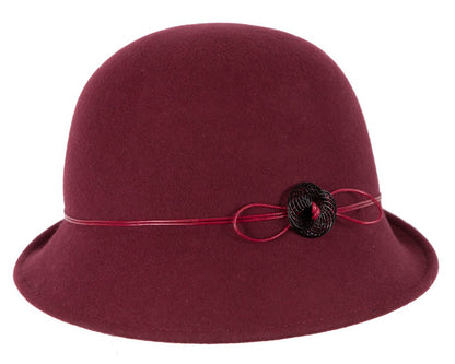 Burgundy wine felt cloche hat by Max Alexander-3