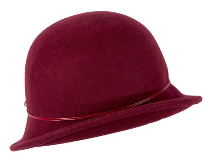 Burgundy wine felt cloche hat by Max Alexander-2