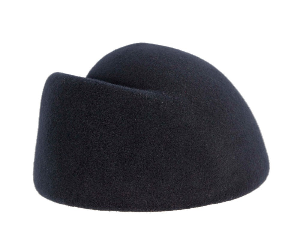 Designers dark navy felt ladies winter hat-5