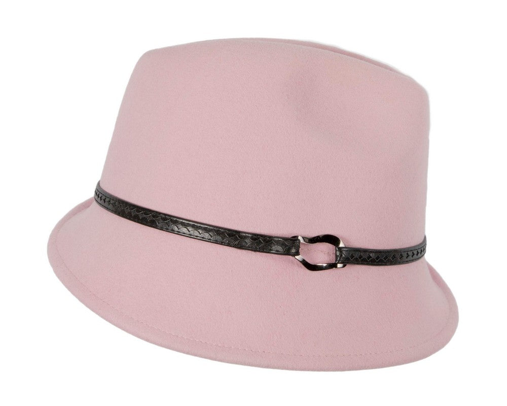 Pink felt trilby hat by Max Alexander