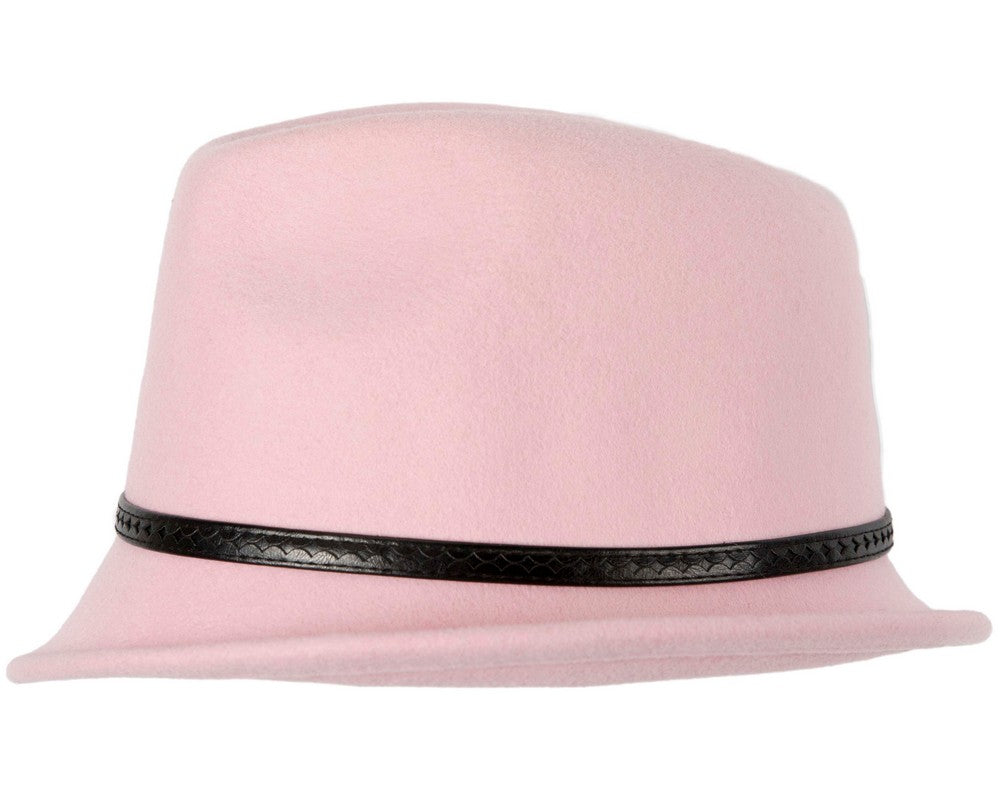 Pink felt trilby hat by Max Alexander