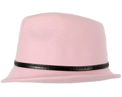 Pink felt trilby hat by Max Alexander
