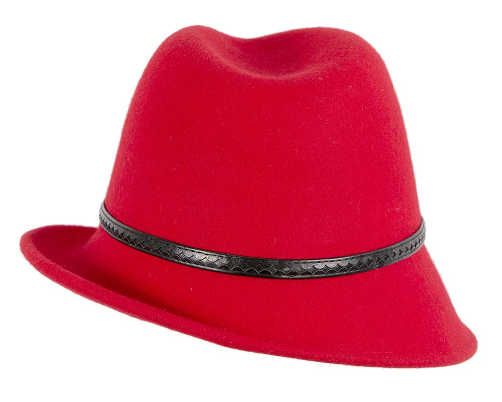 Red felt trilby hat by Max Alexander J402-5