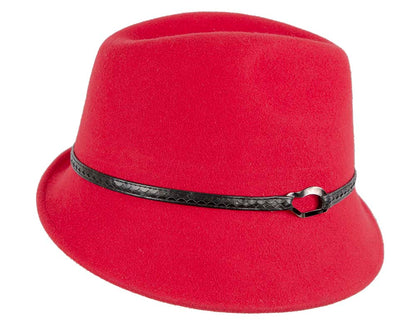 Red felt trilby hat by Max Alexander J402-3