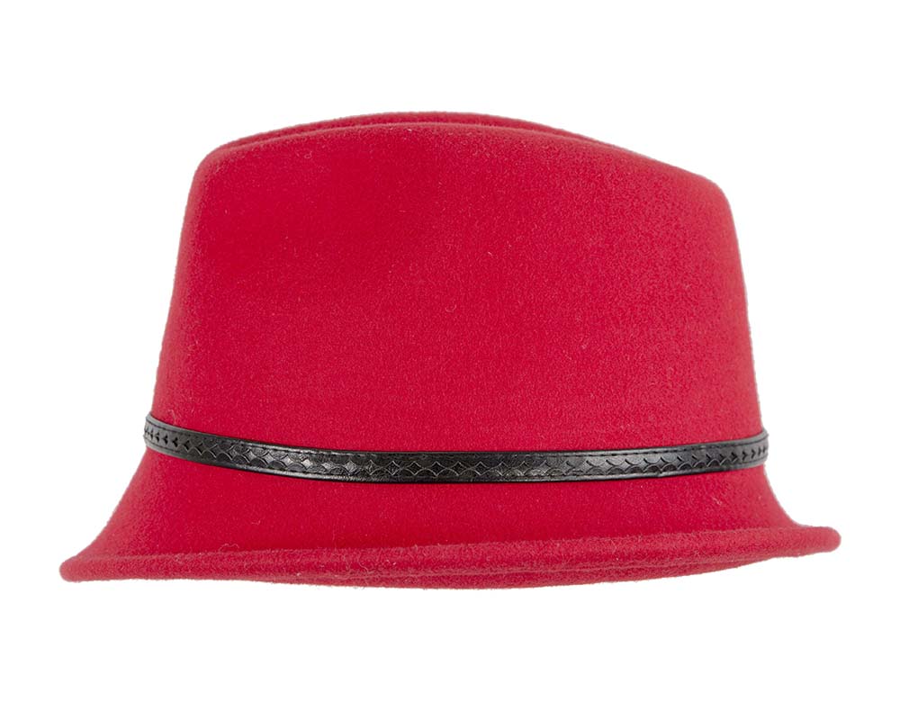 Red felt trilby hat by Max Alexander J402-2