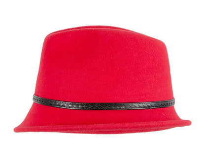 Red felt trilby hat by Max Alexander J402-2