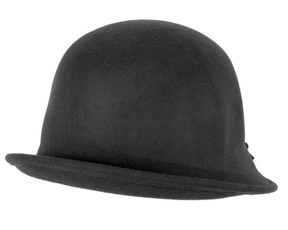 Black felt cloche hat with flowers by Max Alexander-5