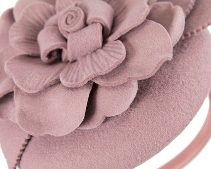 Dusty pink winter pillbox fascinator by Max Alexander-2