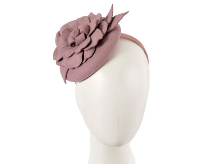 Dusty pink winter pillbox fascinator by Max Alexander-0