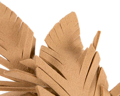 Beige felt leafs winter racing fascinator by Max Alexander